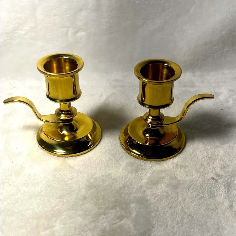 PartyLite Shiny Brass Candle Holders